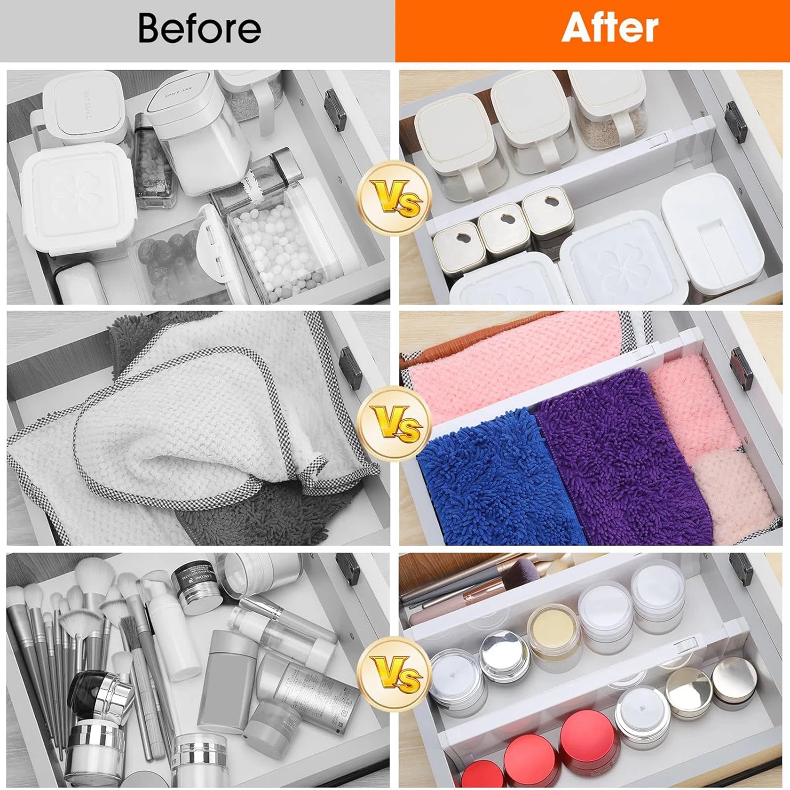 FlexiDrawer™ – Verstellbare Schubladen-Organizer (2er / 4er / 6er Set)